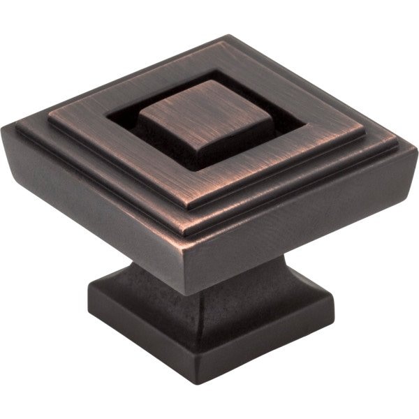 Jeffrey Alexander 1-1/4" Overall Length Brushed Oil Rubbed Bronze Square Delmar Cabinet Knob 585L-DBAC - main